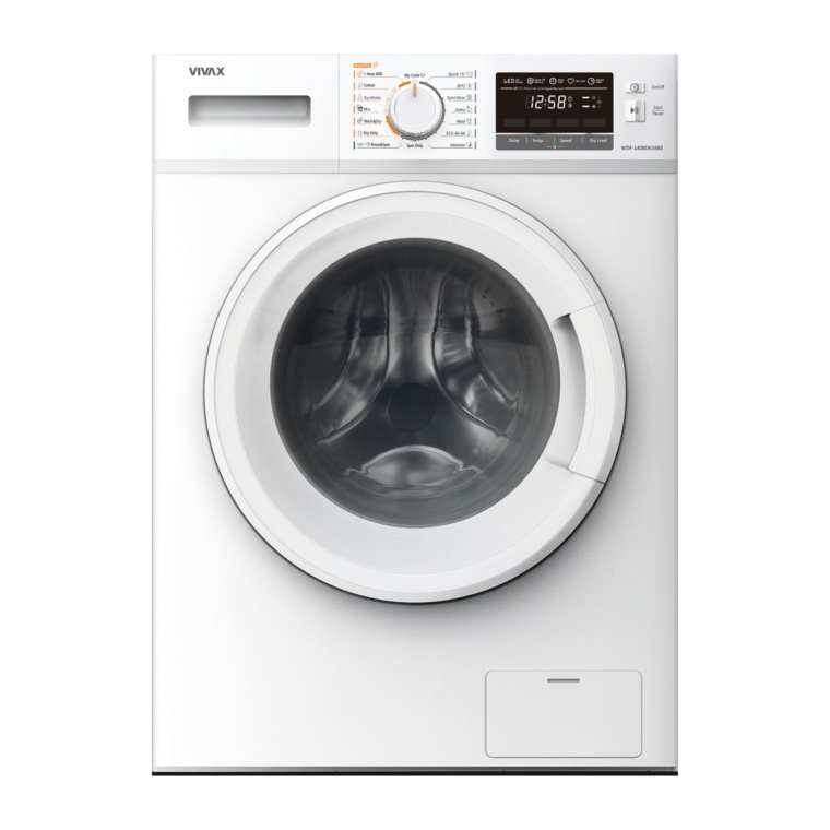 Masina de spalat rufe cu uscator VIVAX WDF-1408D616BS, Spalare 8 kg, 1400 RPM, Uscare 6 kg, Eco ,Clasa B Spalare, Clasa E Uscare, Display digital, Control electronic, Blocare acces copii, Temperatura reglabila, Quick Wash, Delay Start, 16 Programe, Alb