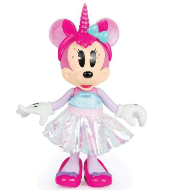 Papusa Disney Minnie Mouse, cu accesorii - Rainbow Glow - 1 | YEO