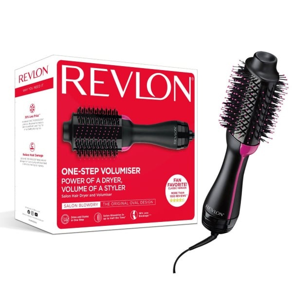 Perie electrica fixa Revlon One-Step Hair Dryer & Volumiser, pentru par mediu si lung, Negru