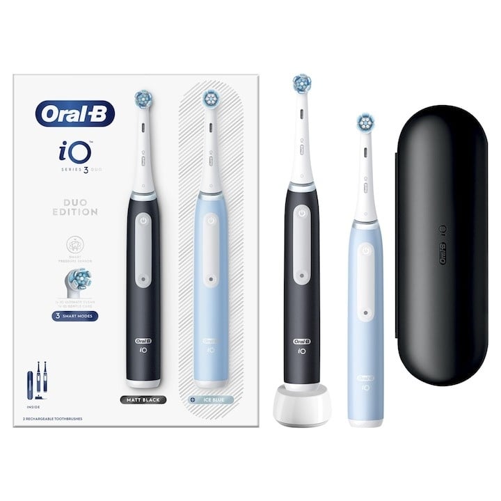 Periute de dinti electrice, Oral-B, iO 3, Negru/Albastru - 2 | YEO