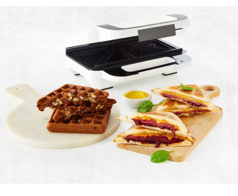 Sandwich-maker Tefal Snack XL SW701110 2in1, 850W, 2 seturi de placi detasabile, alb/ gri - 3 | YEO