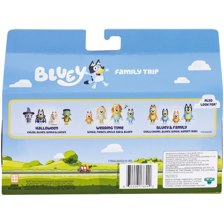 Set 4 figurine Bluey - Family Trip - 3 | YEO