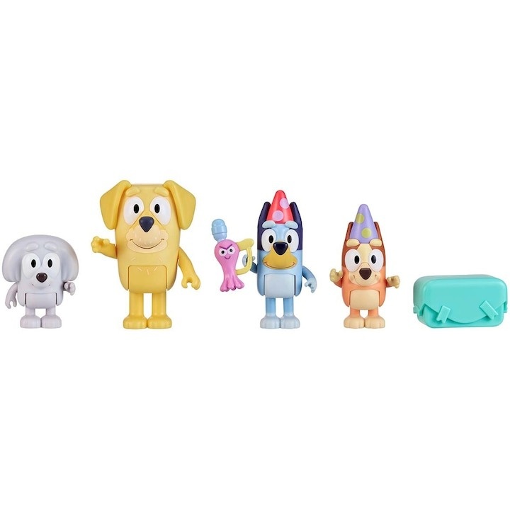 Set 4 figurine Bluey - Pass The Parcel - 4 | YEO