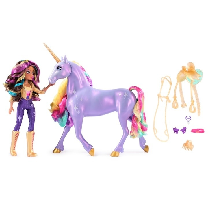 Set de joaca Unicorn Academy - Papusa Sophia si Wildstar, Lumina Curcubeu - 1 | YEO