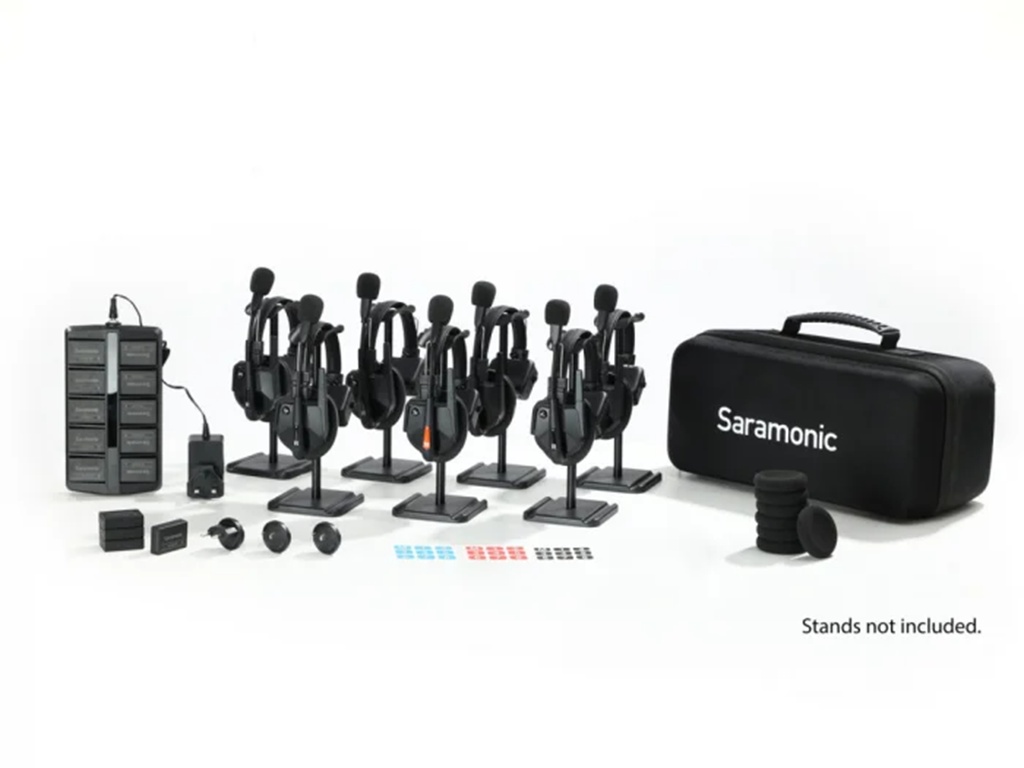 Solutie intercom completa Saramonic WiTalk9 WT7S14xbat, 7 pers, Full-Duplex, 1.9GHz, single-ear
