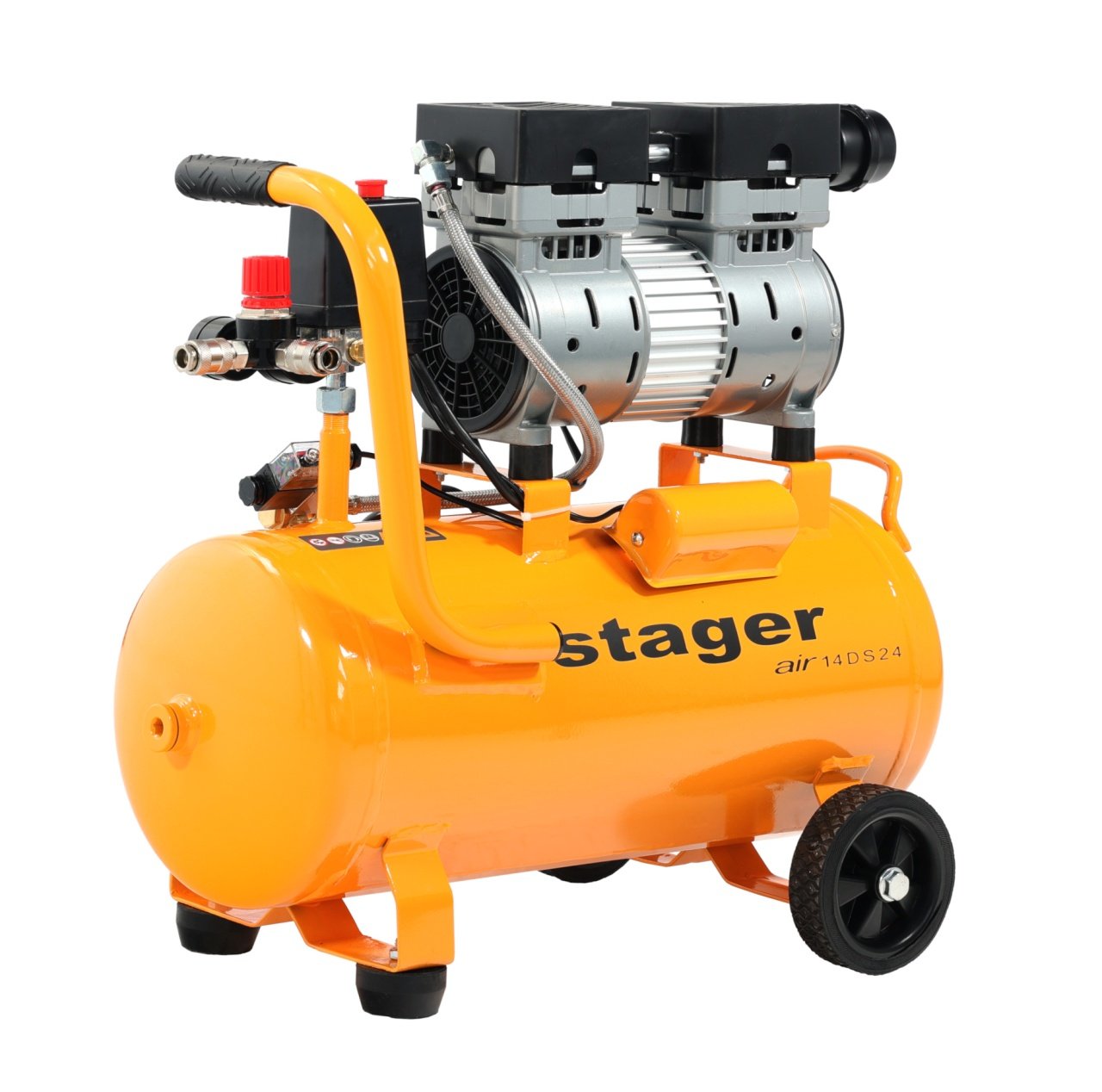 Stager Air 14DS24 compresor aer, 24L, 8bar, 135 L/min, monofazat, angrenare directa, silentios - 1 | YEO