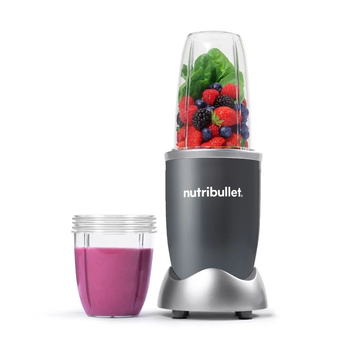 Blender Nutribullet Original 0C22300063, 600 W, 1 viteza, cupa inalta 0.7l, Argintiu