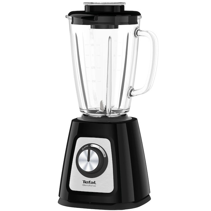 Blender Tefal Blendforce BL435831, 800 W, 1.75 l, 2 viteze, Powerlix, Smart Lock, functe zdrobire gheta, negru/ gri - 2 | YEO