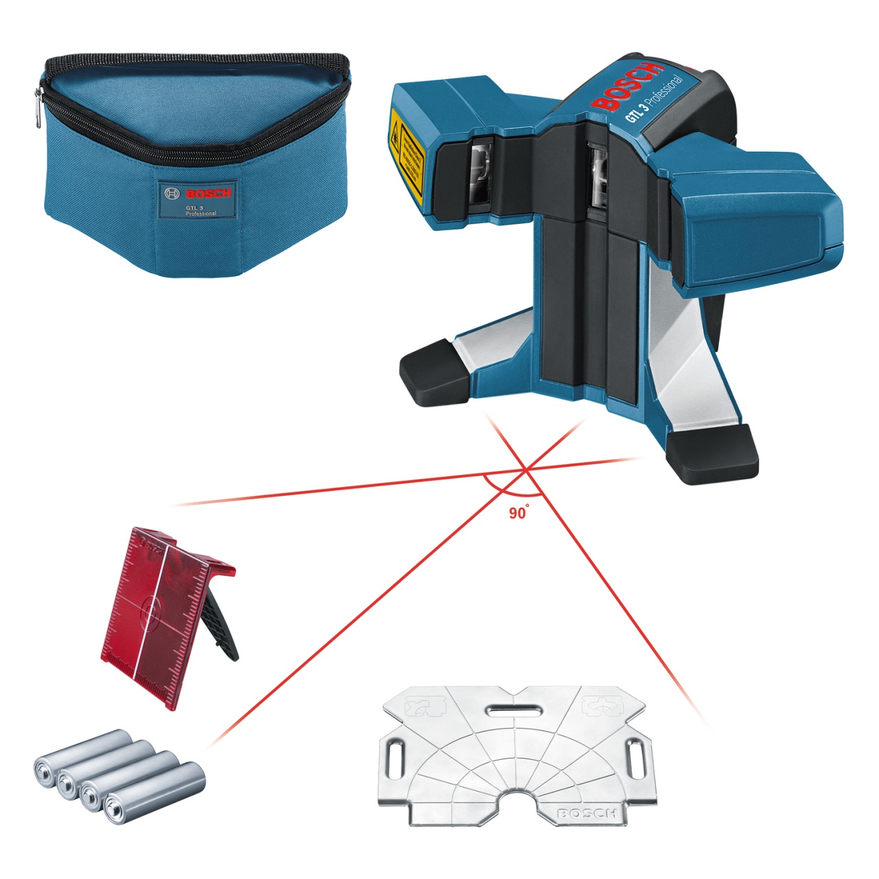 Bosch GTL 3 Nivela laser pentru faianta si gresie, 20m, precizie 0.2 mm/m