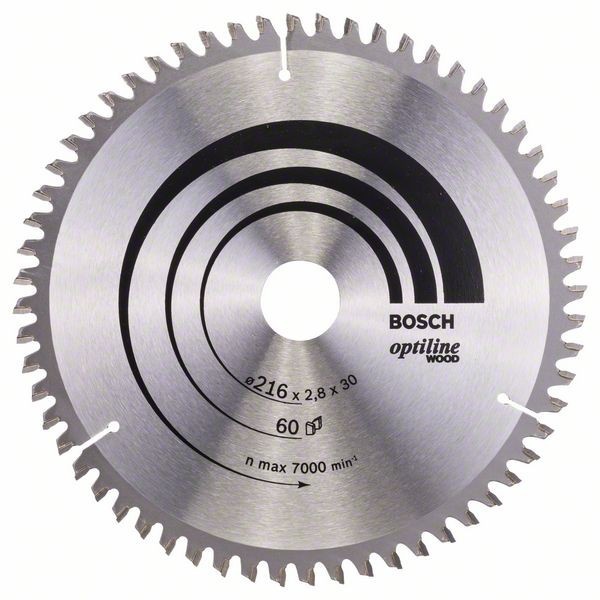 Bosch Panza fierastrau circular Optiline Wood, 216x30x2.8mm, 60T