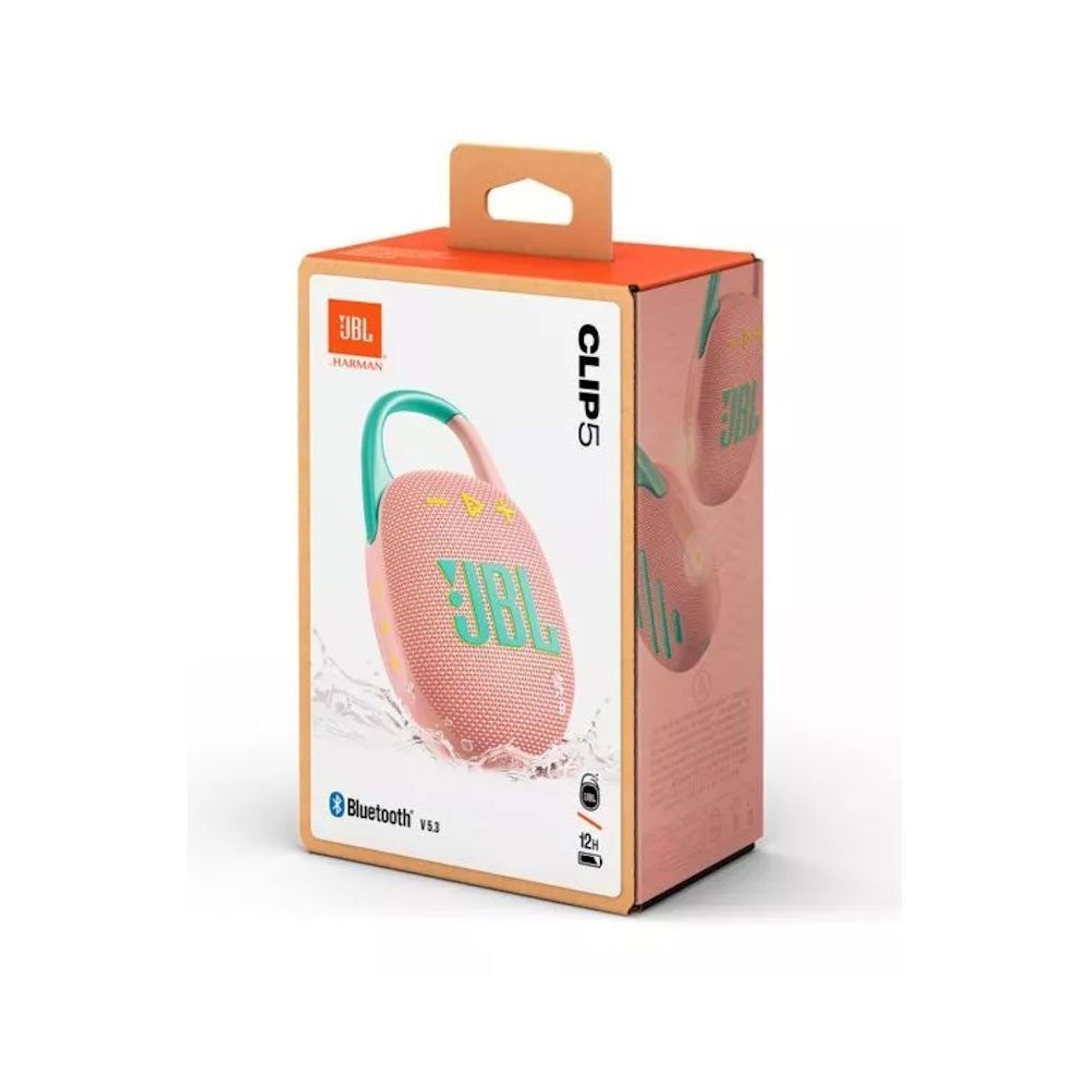 Boxa portabila JBL Clip 5, IP67, Bluetooth, Auracast, Roz - 1 | YEO