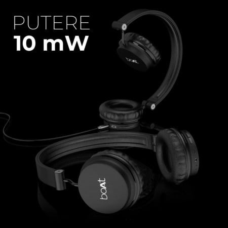 Casti Audio On Ear boAt Rockerz 400, Bluetooth 5.0, Autonomie 10 ore, Pliabile, Microfon, Negru - 3 | YEO