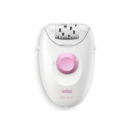 Epilator Braun Silk-epil 1 1-176, 20 de pensete, Alb / Roz