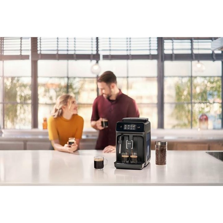 Espressor automat Philips EP1220/00 Series 1000, Spumant manual pentru lapte, Negru - 3 | YEO