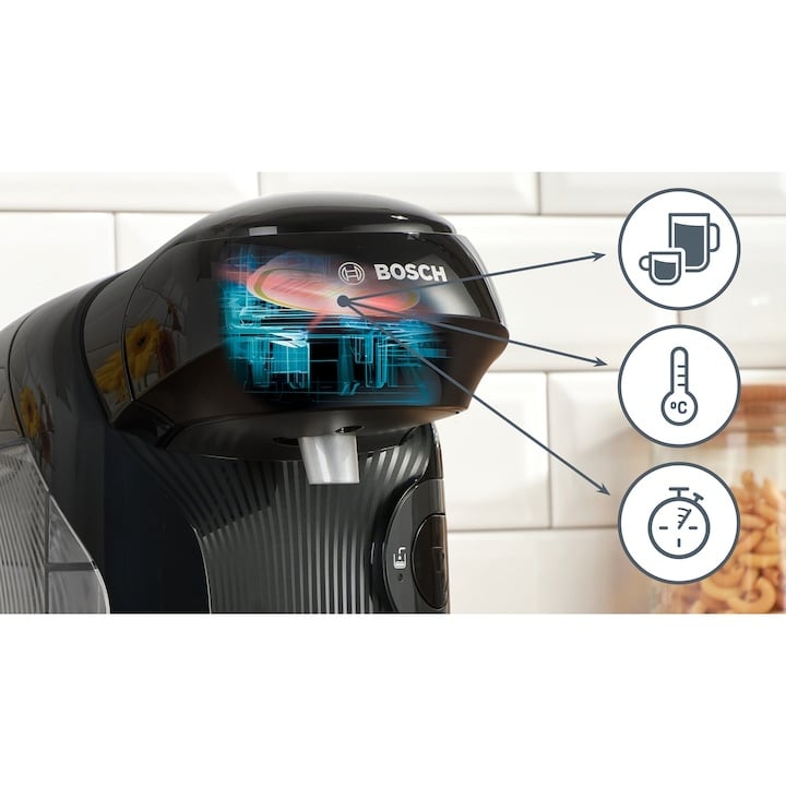 Espressor Bosch Tassimo Style TAS112E, 1400W, 3.3 bar, 0.7l, Autocuratare si decalcifiere, capsule, Negru - 1 | YEO