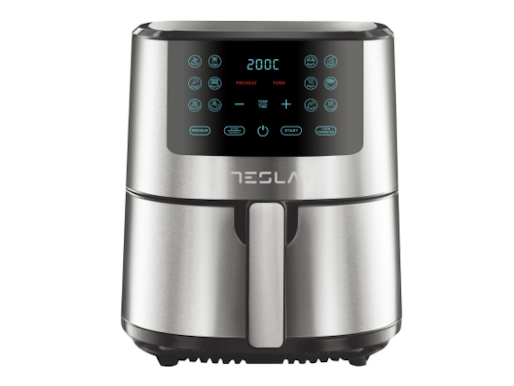 Friteuza cu aer cald Tesla AF501BX, 5L, 0-60 minTouch screen, 1300W, Negru-Inox