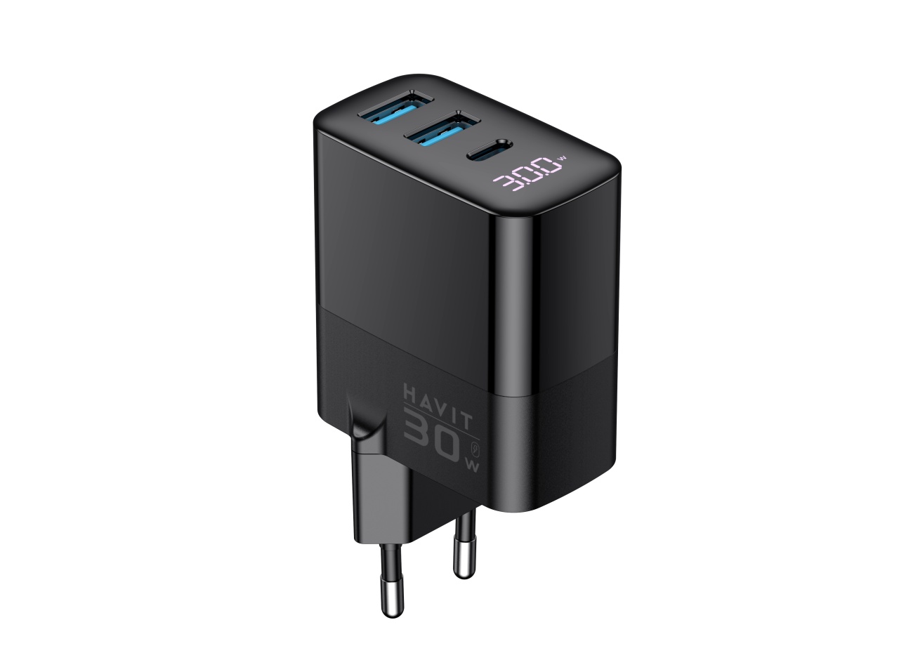 Incarcator priza Havit UCLE001 EU, 2 USB-A, 1 USB-C, 15W, Negru