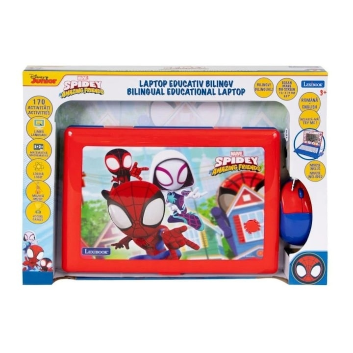 Laptop educational Lexibook, Spidey, 170 de activitati, versiunea 2024