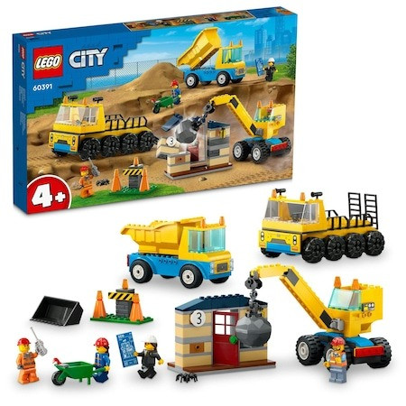 LEGO® City - Camioane de constructie si macara cu bila pentru demolari 60391, 235 piese - 2 | YEO