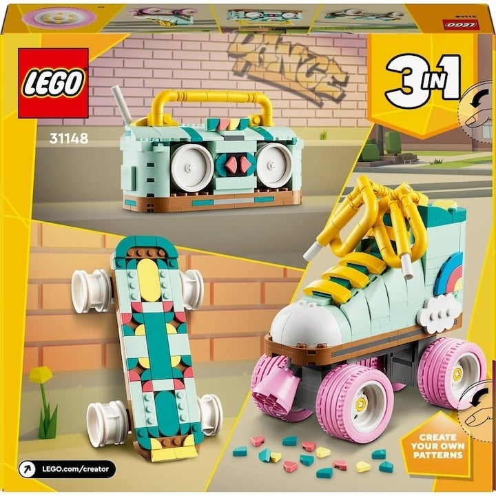 LEGO® Creator 3 in 1 - Patina cu rotile retro 31148, 342 piese