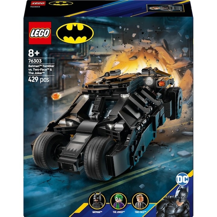 LEGO® DC - Batman™ Tumbler vs. Two-Face™ si Joker™ 76303, 429 piese
