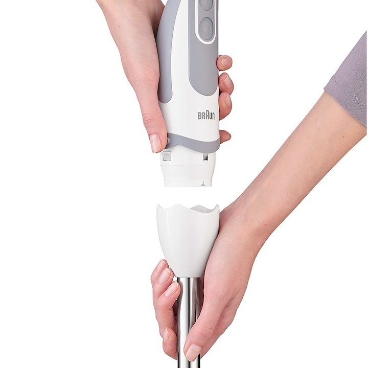 Mixer vertical Braun MQ5220WH, 1000 W, Pahar gradat 0.6 l, Tocator 0.35 l, 21 trepte viteza, Alb/Gri (Resigilat) - 3 | YEO