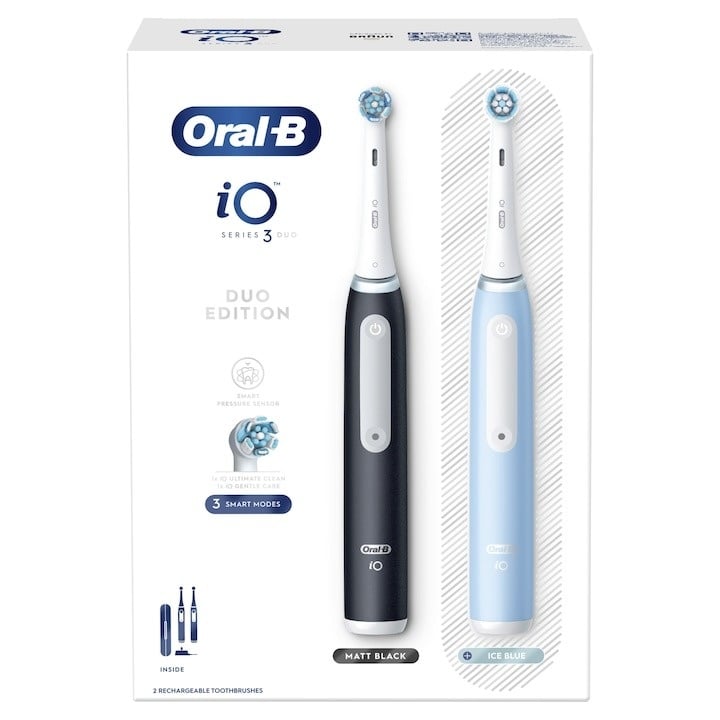 Periute de dinti electrice, Oral-B, iO 3, Negru/Albastru - 3 | YEO