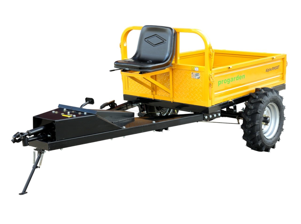 ProGARDEN Alpine RM500T Remorca cu tractiune G2, 500kg, 1 osie, prindere bolt pentru motocultor, roti profil agricol 6.00-12, 4 prezoane - 1 | YEO