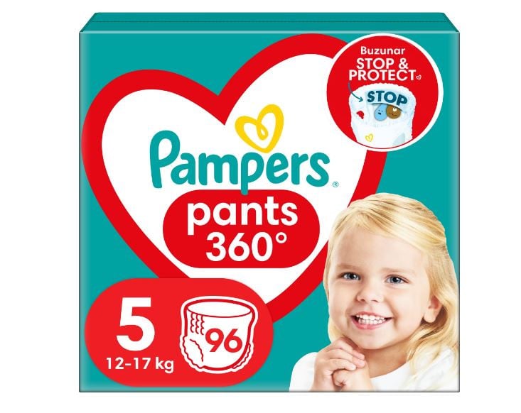 Scutece-chilotel Pampers Pants Mega Box Marimea 5, 12-17 kg, 96 buc - 1 | YEO