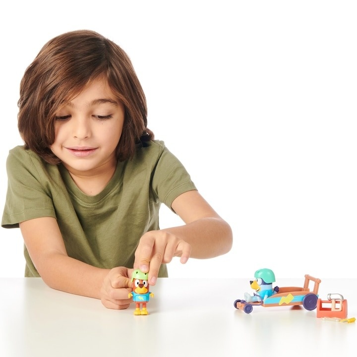 Set 2 figurine Bluey - Bluey & Rusty, Go-kart - 1 | YEO