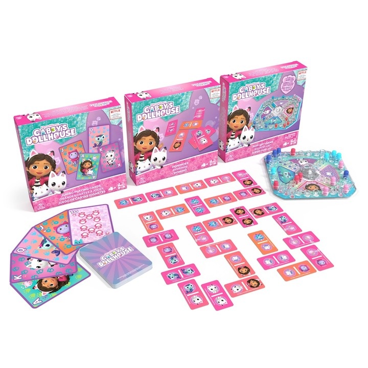 Set 3 Jocuri Gabby\'s Dollhouse - Domino, carti si joc pop up - 2 | YEO