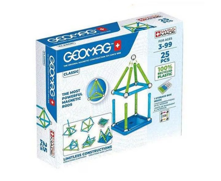 Set de constructie magnetic Geomag, Classic Green Line, 25 piese