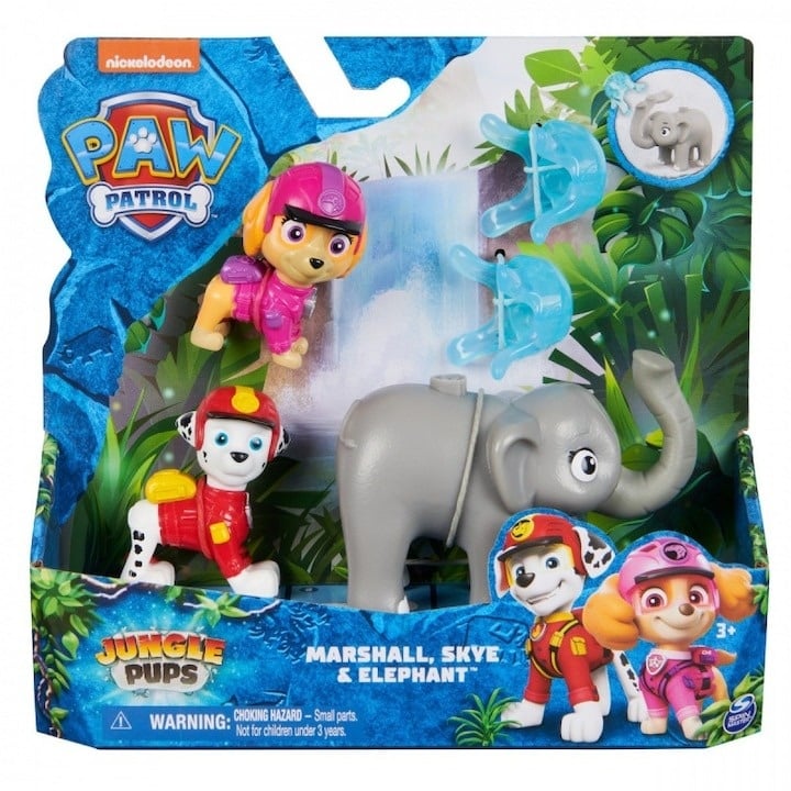 Set figurine Paw Patrol - Marshall si Skye cu Elefantul