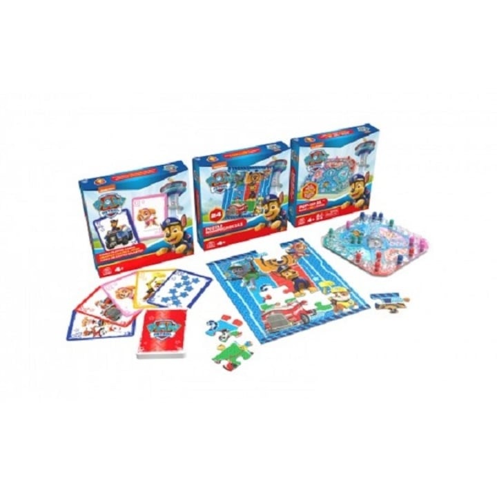 Set jocuri de masa 3 in 1 Paw Patrol