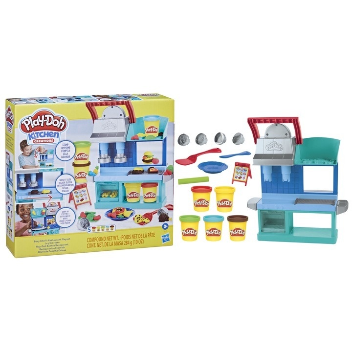 Set Play-Doh Kitchen Creations - Busy Chef Restaurant, 5 cutii - 1 | YEO