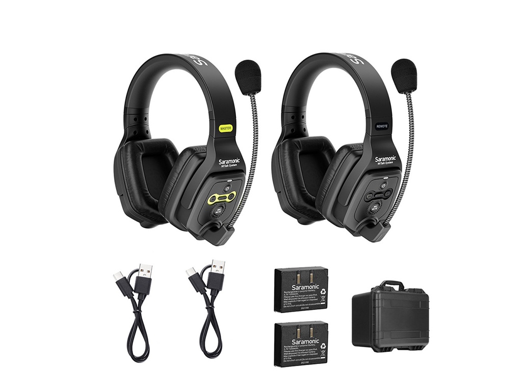 Solutie intercom stereo comp Saramonic WiTalk WT2D2xbat, 2 pers, Full-Duplex 1.9GHz, dual-ear