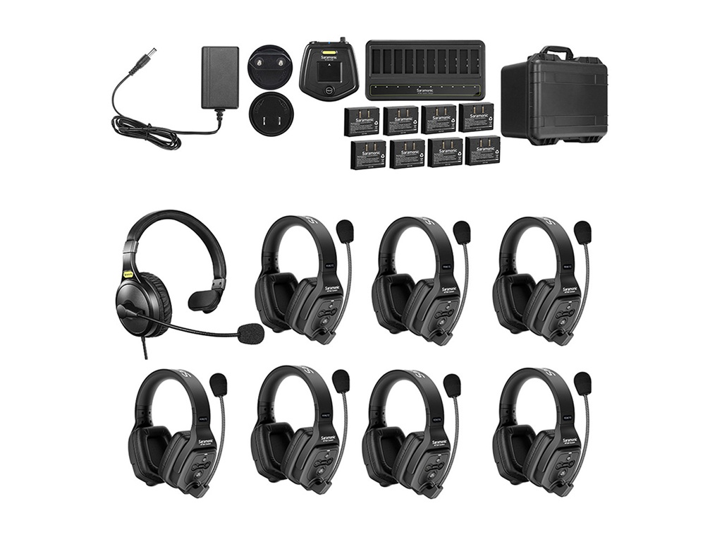 Solutie intercom stereo comp Saramonic WiTalk WT8D8xbat, 8 pers, Full-Duplex 1.9GHz, dual-ear