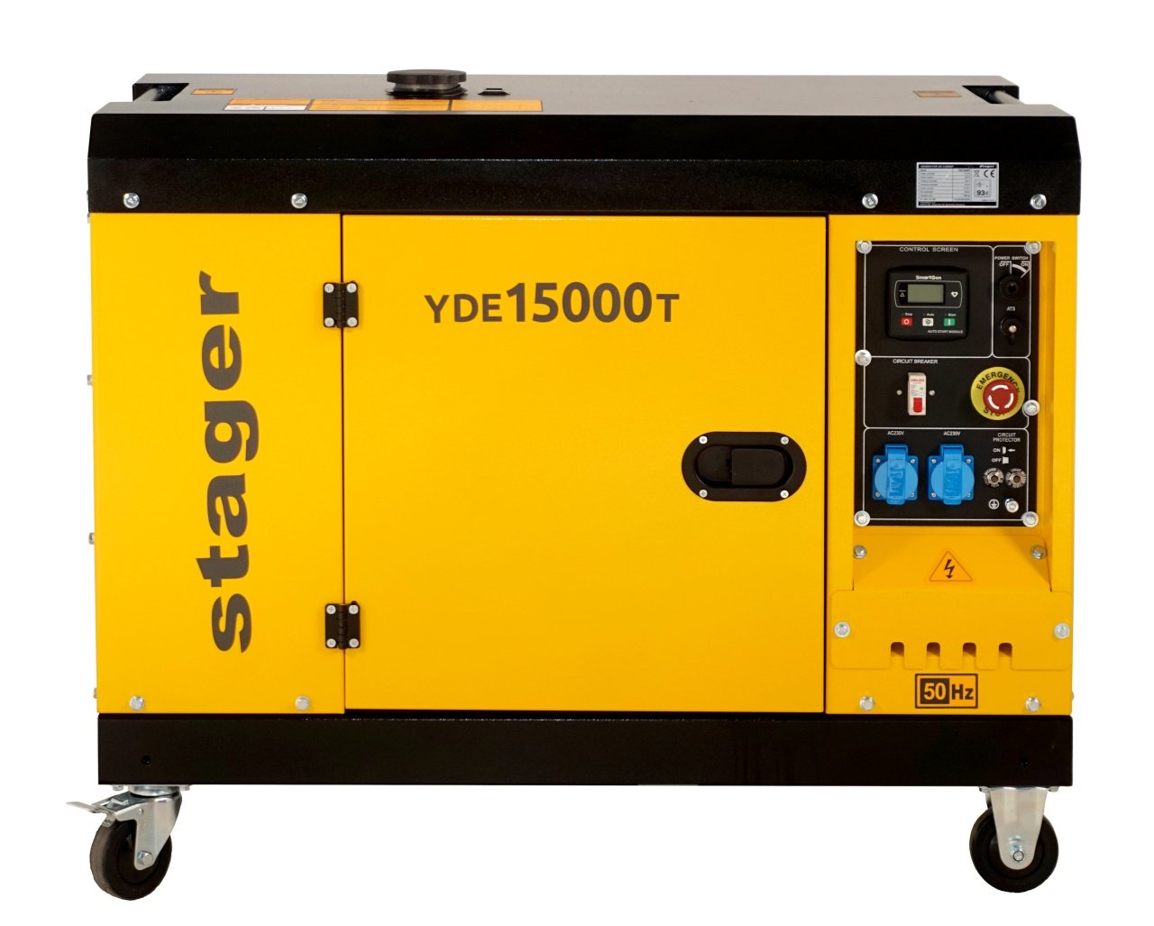 Stager YDE15000T Generator insonorizat 12kVA, 48A, 3000rpm, monofazat, diesel, pornire electrica