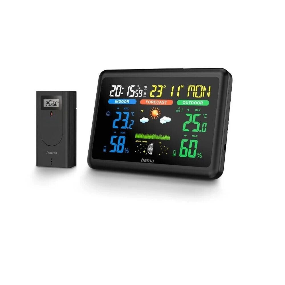 Statie meteorologica, Hama, Afisaj LCD, Baterie, Negru - 1 | YEO