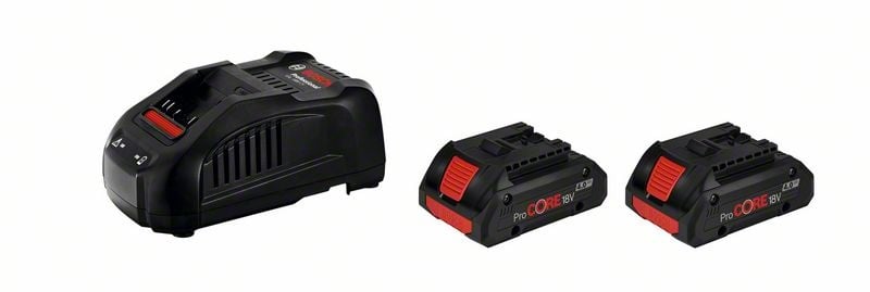 Bosch 2xProCORE 18V + GAL1880CV Set 2 acumulatori Li-Ion, 18V, 4Ah ProCORE + Incarcator rapid de 8Ah - 1 | YEO