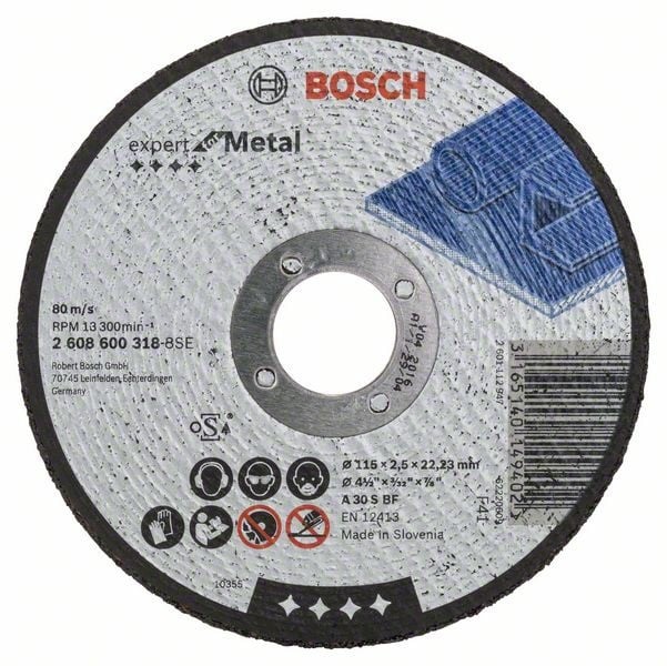 Bosch Disc de taiere drept Expert for Metal A 30 S BF, 115mm, 2.5mm