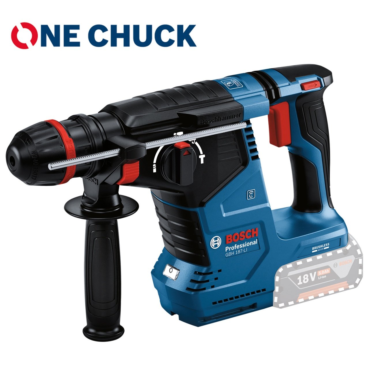 Bosch GBH 187-LI (solo) Ciocan rotopercutor brushless Li-Ion 18V, 2.4J, fara acumulator in set