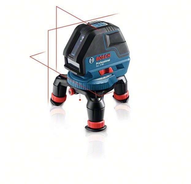 Bosch GLL 3-50+BM1+LR2 nivela laser cu linii, 10m, receptor 50m, precizie 0.3 mm/m + 1 baterie 9V (6LR61) + L-Boxx