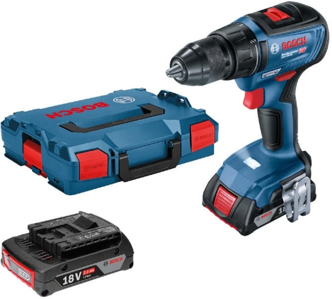 Bosch GSR 18V-50 Masina de gaurit si insurubat cu acumulator, 18V + 2 x Acumulatori GBA 18V 2.0Ah + Incarcator GAL 18V-20 Professional + L-Case