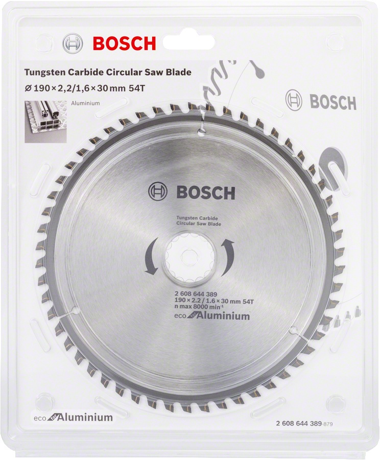 Bosch Panza fierastrau circular Eco for Aluminium, 190x30x2.2mm, 54T - 1 | YEO