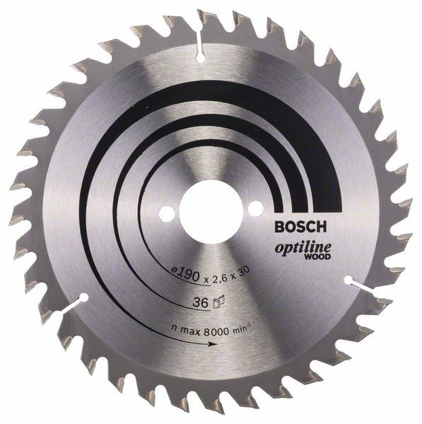 Bosch Panza fierastrau circular Optiline Wood, 190x30x2.6mm, 36T - 1 | YEO