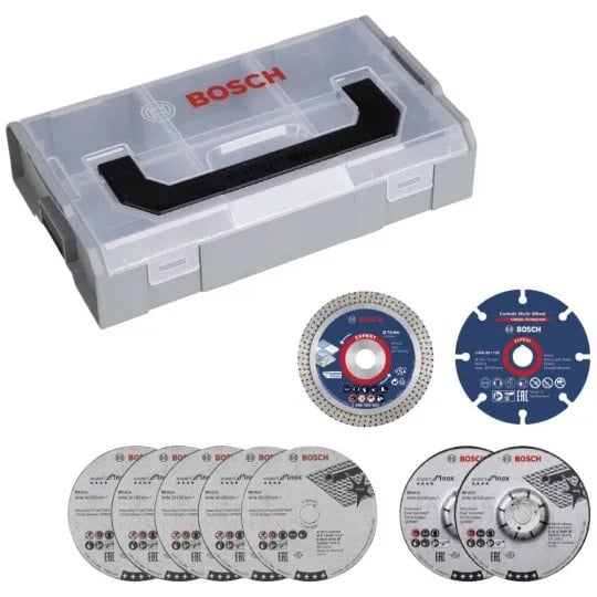 Bosch Set 10 discuri pentru diverse materiale D76mm + Mini L-BOXX