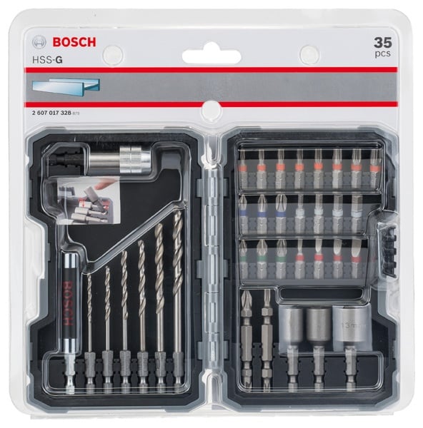 Bosch Set 35 piese Extra Hard mixt cu burghie de otel HSS-G - 1 | YEO