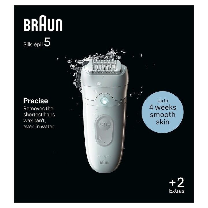 Epilator Braun Silk-épil 5 5-011, 40 pensete, 2 viteza, Alb/Gri - 1 | YEO