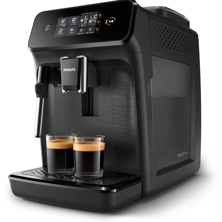 Espressor automat Philips EP1220/00 Series 1000, Spumant manual pentru lapte, Negru